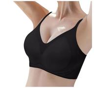 Generisch Women Bra Push Up Bra Ice Silk for Women Cool Jelly Thin Soft Hold Breathable Comfortable Back Bustier Women, black, L