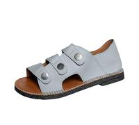 Generisch Women Casual Beach Sandals Fairy Style Soft Sole Button Down Two Way Buckle Beach Sandals, blue, 9 UK