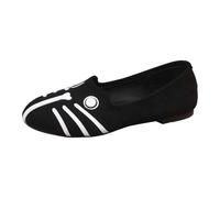 Generisch Women Casual Slipper Comfortable Suede Cat Print Fashion Breathable Lightweight Walking Shoes for Women, black, 7 UK