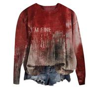 Generisch Women Long Sleeve Sweatshirt Print Problem Solved Letter Print Sweatshirts Outdoor Workout Comfortable Women Sweatshirt Crew Neck Halloween Costumes, d, S