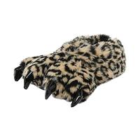 Generisch Women Men Cute Cartoon Slippers Warm Cotton Soft Slippers Indoor Leopard Print Fluffy Novelty Slippers 184, coffee, One Size