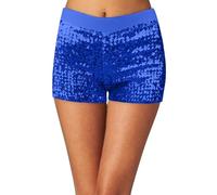 Generisch Women Sequin Shorts Disco Hot Pants Shiny Sparkle Jazz Mini Shorts Stretch Dance
