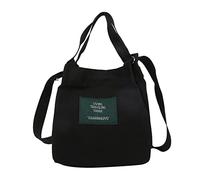 Generisch Women Simple Art Girl Canvas Fresh Casual Shoulder Bag New Online Shop Bags, black, One Size