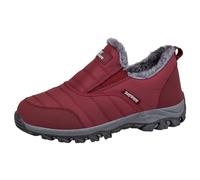 Generisch Women Snow Boots Winter Boots Warm Thickened Couple Style Fashion Simple Comfortable Thick Bottom Slip-on Casual Shoes For Thick Calves, red, 8.5 UK