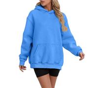 Generisch Women Sweatshirt Oversized Short Hoodie for Men Heavy Fleece Hoodie with Pockets Hoodie Crop Top, blue, L