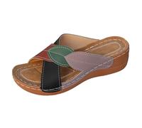 Generisch Women's 39 Non-Slip Closed Summer Slippers Solid Sole Slippers Women's Closed Bath Slippers Flip Flops Glitter Elegant Free Delivery, black, 9 UK