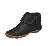 Generisch Women's Ankle Boots Flat Ankle Boots Arch Support PU Leather Boots Lightweight Comfortable Ankle Boots with Inner Zip Leisure Boots Non-Slip Flat Shoes for Seniors, black, 8 UK