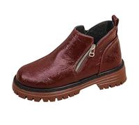 Generisch Women's Ankle Boots, Short Shaft, Wide, Comfortable, Ankle Boots, Non-Slip, Zip, Fashionable Short Boots for Outdoor Activities, red, 7 UK
