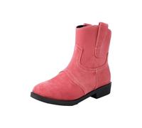 Generisch Women's Ankle Boots, Slip-On Shoes, Boots, Flat Women's Boots, Short Boots, Winter Boots, Half Heel, Comfortable Heel, Ankle Boots, Half Heel, Retro Autumn Winter Shoes, pink, 4 UK
