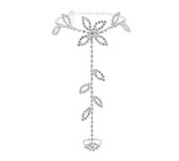 Generisch Women's Anklet Sandals Beach with White Crystal for Playing at the Wedding Ring Box Wood, Zinc alloy, No gemstone