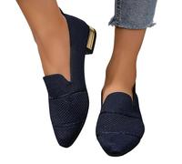 Generisch Women's Ballet Flats Slip-On Shoes Non-Slip Knitted Trainers Comfortable Breathable Summer Sporty Women Flat Shoes Comfort Shoes, navy, 5 UK