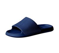 Generisch Women's Bath Slippers and Men's Non-Slip Bath Shoes Home Shower Shoes Bathroom Sliders Comfortable Slippers Breathable Beach Shoes Wide Feet Slippers Indoor Leisure Shoes, navy, 10 UK