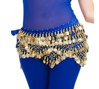 Generisch Women's Belly Dance Hip Scarf Sequins Fringe Triangle Scarf Oriental Dance Belt Coin Belt Carnival Costume Accessories Glitter Hip Scarf Wrap Skirt for Performance Party Festival