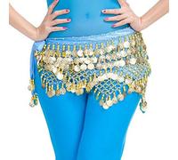 Generisch Women's Belly Dance Hip Scarf Sequins Fringe Triangle Scarf Oriental Dance Belt Coin Belt Carnival Costume Accessories Glitter Hip Scarf Wrap Skirt for Performance Party Festival
