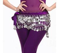 Generisch Women's Belly Dance Hip Scarf Sequins Fringe Triangle Scarf Oriental Dance Belt Coin Belt Carnival Costume Accessories Glitter Hip Scarf Wrap Skirt for Performance Party Festival