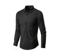 Generisch Women's Blouses Long Sleeve Linen Wide Elegant Women's Slim Fit Long Sleeve Casual Plain Minimalist Fashion Shirt Blouses for Curvy Casual Long Sleeve Blouses, black, 3XL