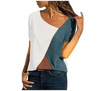Generisch Women's Blue Basic Top Blouse Women's Blouse, White, 4XL
