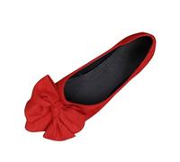 Generisch Women's Bows Casual Shoes Lace Non-Slip Slip-On Imitation Leather Breathable Comfortable Elegant Everyday Streetwear, Hot Pink, 8 UK