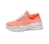 Generisch Women's Breathable Trainers, Non-Slip Walking Shoes, Breathable Mesh Running Shoes, Lightweight Casual Shoes with Thick Sole, Trainers, Women's Soft Sole Jogging Shoes, pink, 5 UK