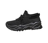 Generisch Women's Breathable Trainers, Non-Slip Walking Shoes, Breathable Mesh Running Shoes, Lightweight Casual Shoes with Thick Sole, Trainers, Women's Soft Sole Jogging Shoes, black, 6 UK