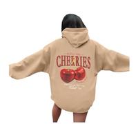 Generisch Women's Cardigan Lilac Cherry Desire Pocket, khaki, S