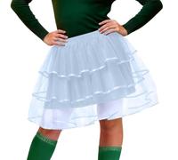 Generisch Women's Carnival Costume Tulle Skirt 70s 80s Puffy Tutu Skirts Tulle Petticoat Underskirt Plain Ballet Skirt Fancy Dress Costumes Elastic Waist Mini Skirt Mesh Party Skirt, lightblue, XL