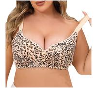 Generisch Women's Casual Adjustable Breathable Bra Underwear Top Without Steel Ring Gathering Adjustable Bra Plus Size, brown, 52C