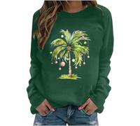 Generisch Women's Casual Jingle Juice Christmas Print Crew Neck Long Sleeve Pullover Sweatshirt Hoodie Women's Zip, Green, XL