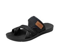 Generisch Women's Casual Sandals Comfortable Flat Sandals Clip Toe Sandals Breathable Mesh Slippers Simple Summer Orthopaedic Shoes Open Toe Slippers for Hallux Valgus, Style F01 Black, 7 UK