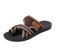 Generisch Women's Casual Sandals Comfortable Flat Sandals Clip Toe Sandals Breathable Mesh Slippers Simple Summer Orthopaedic Shoes Open Toe Slippers for Hallux Valgus, Style F02 Brown, 7 UK