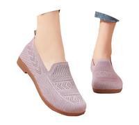 Generisch Women's Casual Shoes Breathable Mesh Slip On Flat Comfortable Running Shoes for Daily Use with Slip Sole Spring and Summer Fashion, purple, 6 UK