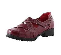 Generisch Women's Casual Shoes, Breathable Sandals, Non-Slip Square Heels, Round Toe, Comfortable Footwear for All Seasons, red, 8.5 UK