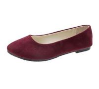 Generisch Women's Casual Shoes - Comfortable Slippers with Closed Toe Heel Suede Look Versatile for Everyday Holiday Beach Outfits Leisure Moments, Wine Red, 9 UK