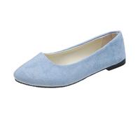 Generisch Women's Casual Shoes - Comfortable Slippers with Closed Toe Heel Suede Look Versatile for Everyday Holiday Beach Outfits Leisure Moments, lightblue, 5 UK