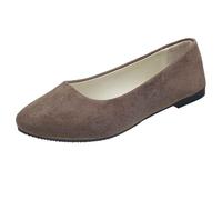 Generisch Women's Casual Shoes Slippers with Suede Design Closed Toe Heel Comfortable Versatile for Outings Relaxing All Seasons Outfits, coffee, 4 UK