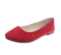 Generisch Women's Casual Shoes Slippers with Suede Design Closed Toe Heel Comfortable Versatile for Outings Relaxing All Seasons Outfits, red, 8.5 UK