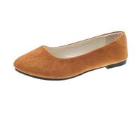 Generisch Women's Casual Shoes Slippers with Suede Design Closed Toe Heel Comfortable Versatile for Outings Relaxing All Seasons Outfits, brown, 2/2.5 UK