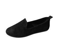 Generisch Women's Casual Shoes with Round Head Flat Pocket for Everyday Use - Comfortable Plain Trainers in Casual Style, black, 7 UK