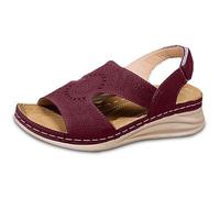 Generisch Womens Casual Slip On Wedge Sandals for Daily Beach Walking Comfortable Breathable Strappy Open Toe Sandals Lightweight Footwear, Light purple, 4 UK