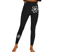 Generisch Women's Casual Sports Yoga Leggings Floral Print Leggings, Weiss, L