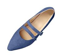 Generisch Women's Casual Temperament Hundred Women's Shoes One Word with the Design of Pointed Shoes, blue, 7 UK