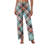 Generisch Women's Casual Trousers, Checked Pattern, Soft Comfort Without Pockets, Casual Pyjama Clothing, Comfortable Fit, Elegant Everyday Trousers, Fashionable Design, Flexible Freedom of Movement