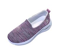 Generisch Women's Casual Walking Shoes, Breathable Mesh Trainers, Casual Shoes, Women's Trainers, Plain Non-Slip Platform, Slip-On, Women's Shoes, Lightweight Sports Shoes, purple, 8 UK