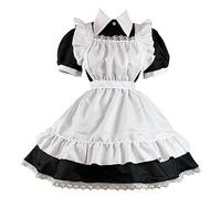 Generisch Women's Checked Dress Maid Dress Cosplay Anime Halloween Costume Maid Outfit Cute Costume Fancy Dress Costumes Ruffle Princess Y2k Clothes Carnival Steampunk Oktoberfest
