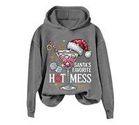 Generisch Women's Christmas Hoodie with Santa's Favorite Print Shirt Extender Women, gray, M