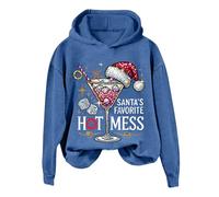 Generisch Women's Christmas Hoodie with Santa's Favorite Print Shirt Extender Women, navy, XXL