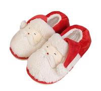Generisch Women's Christmas Slippers Men's Plush Mules Winter Soft Comfortable Warm Fluffy Animals Lightweight Cuddly Non-Slip Cosy Closed Funny Santa Claus Cartoon Shoes, A 03, 5 UK