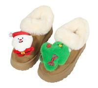 Generisch Women's Christmas Slippers Men's Plush Mules Winter Soft Comfortable Warm Fluffy Animals Lightweight Cuddly Non-Slip Cosy Closed Funny Santa Claus Cartoon Shoes, A 02, 8 UK