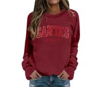 Generisch Women's Christmas Sweatshirt with 'Santa's Favorite' Saying - Long Sleeve Pullover in College Style | Casual Top for the Holidays, style_w01 red, S