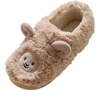 Generisch Women's Closed Plush Felt Slippers for Women, Fluffy Plush Slippers, Cute Sheep Winter Slippers, Soft Non-Slip House Slippers, Home Shoes, coffee, 7 UK